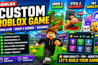 do roblox full game creation, steal a brainrot, grow a garden or simulator game