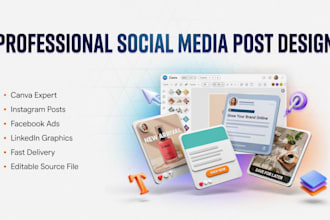 design eye catching canva social media posts for instagram and many social madia