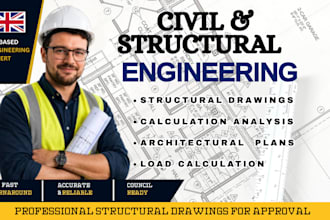 draw structural design analysis, structural calculation with load calculation