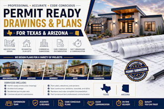 create permit ready drawings and architectural plans for texas, arizona plan