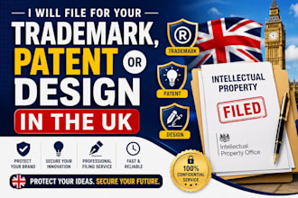 file for your trademark, patent or design in the UK