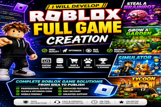 develop roblox full game, steal a brainrot, grow a garden, simulator game
