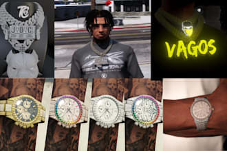 create fivem jewelry, custom fivem chain and iced out pendant for gta 5 rp