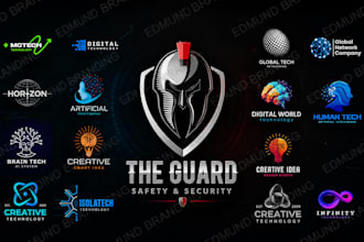 design modern tech startup software, business security saas logo startup