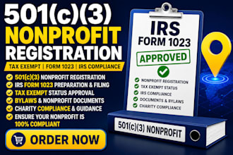 register 501c3 nonprofit, file irs form 1023, and get tax exempt status