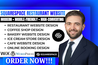 design squarespace restaurant cafe bakery coffee pizza website ice cream store