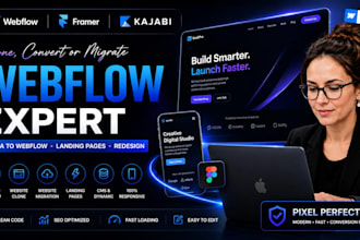 clone convert or migrate webflow website, figma to webflow, webflow landing page