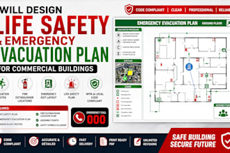 design a life safety and emergency evacuation plan for commercial buildings