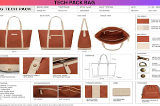 design fashion bag tech pack for backpack, handbag duffle bag luggage wallet