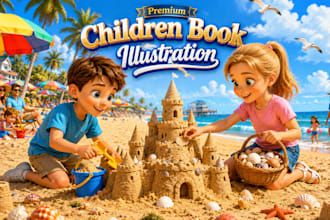 design costume children story book illustration, picture book artist for authors