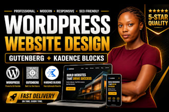 design wordpress website using gutenberg and kadence blocks