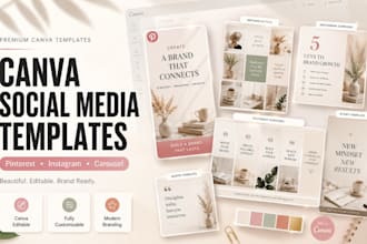 design pinterest pin templates, canva instagram post templates and carousel
