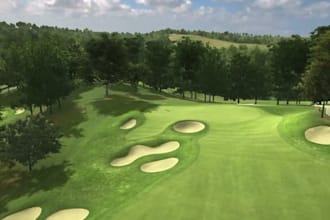 design realistic 3d golf course, golf resort, landscape and golf simulator