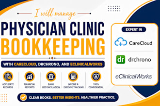 manage physician clinic bookkeeping with carecloud, drchrono, and eclinicalworks