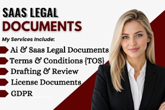 draft and review saas terms of service, privacy policy and legal documents