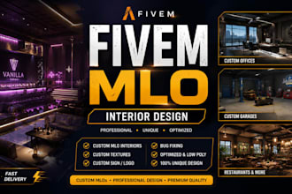 create custom fivem mlo, ymap, gta v interiors, maps, props for rp server