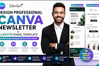 design a professional canva newsletter and klaviyo email template