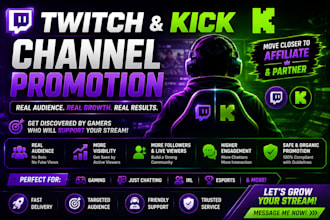 promote your twitch and kick promotion for real audiences