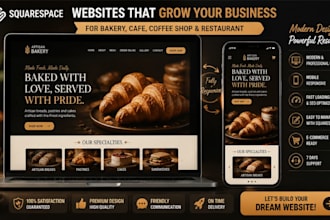 design squarespace website for coffee shop, cafe, bakery and restaurant