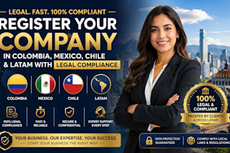 register your company in colombia, mexico, chile, and latam legally
