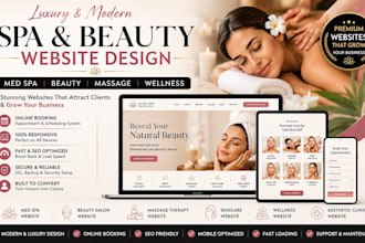 design med spa website, beauty website, massage website and spa website