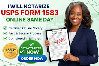 notarize usps form 1583, legal documents online, same day service, available now