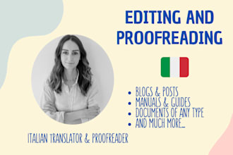 provide proofreading and editing of your italian text
