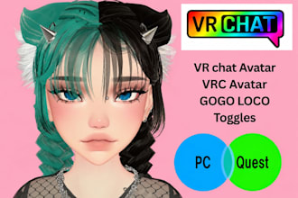 create custom anime vrchat avatar vr character for quest pc outfit toggles vrm