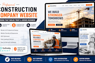 construction company website design, contractor website godaddy, plumber website