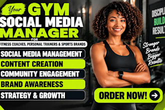 gym social media manager for fitness coach, sport and personal trainer smm