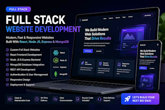 develop a full stack website using react node js