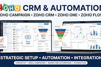 setup zoho CRM zoho one zoho campaigns zoho books and zoho automation