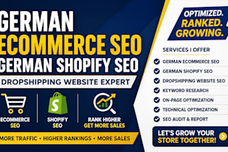 do german ecommerce SEO, german shopify and dropshipping website expert
