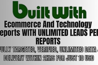 provide unlimited builtwith pro reports and targeted technology leads