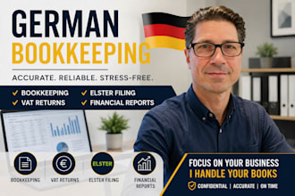 do german bookkeeping, vat returns, elster tax filing and accounting