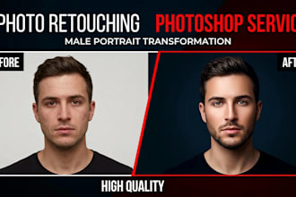 retouch photo, edit hair beard, face swap, change or remove hairstyle, photoshop