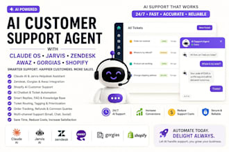 claude os jarvis helpdesk zendesk awaz gorgias shopify ai customer support agent
