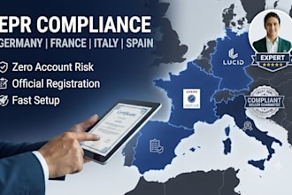 handle epr registration and compliance for germany, france, italy, spain