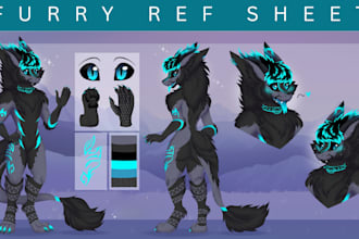 draw furry ref sheet reference sheet furry fursona art character design furry oc