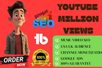 shoutout youtube USA channel video SEO promotion to 1 million people for views