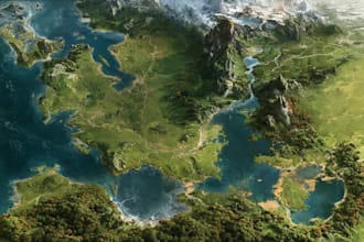 create a fantasy map illustration for map