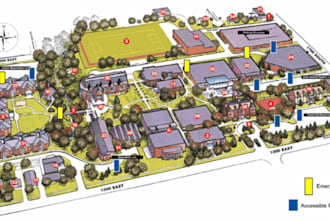 design a custom campus map, wayfinding map and university map