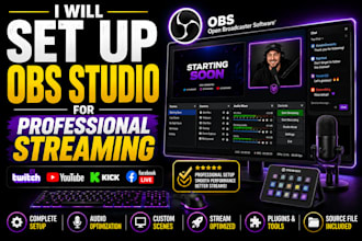 configure obs studio for professional youtube , twitch live selling