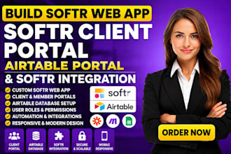 build softr webapp, softr client portal, airtable portal and softr integration