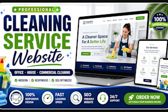 build cleaning service website office cleaning website house cleaning website