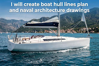 create boat hull lines plan and naval architecture drawings