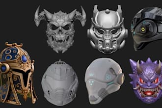 design custom 3d cosplay helmet 3d armor 3d mask and wearable model for printing