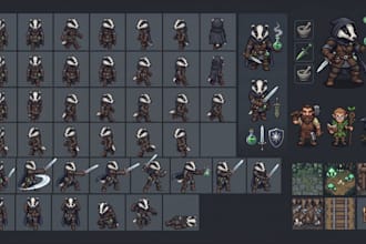 rpg maker mv, mz character animated sprite sheet pixel game assets rpg vx ace