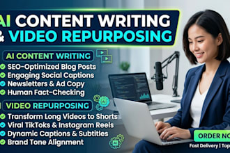 ai enhanced content write and video repurposer