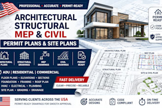 create co pa MD nv adu plan architectural structural mep civil permit plans site